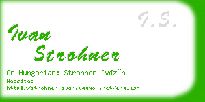 ivan strohner business card